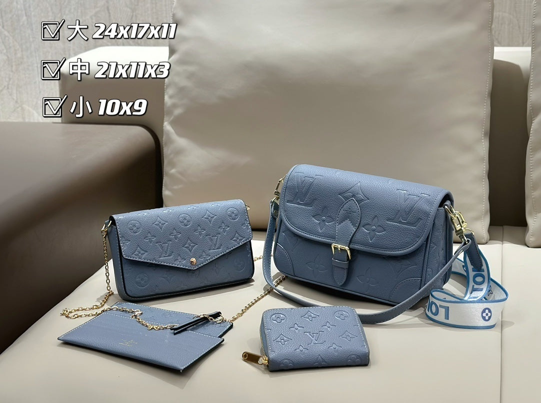 Lv Blue Grey Mirror Set
