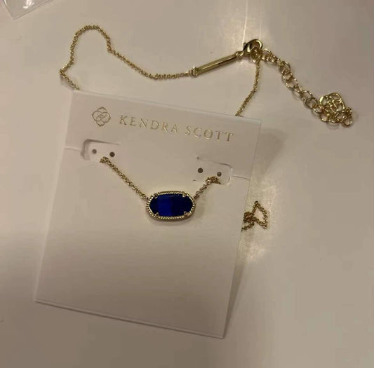 Colbalt Cats Eye Pendant Necklace