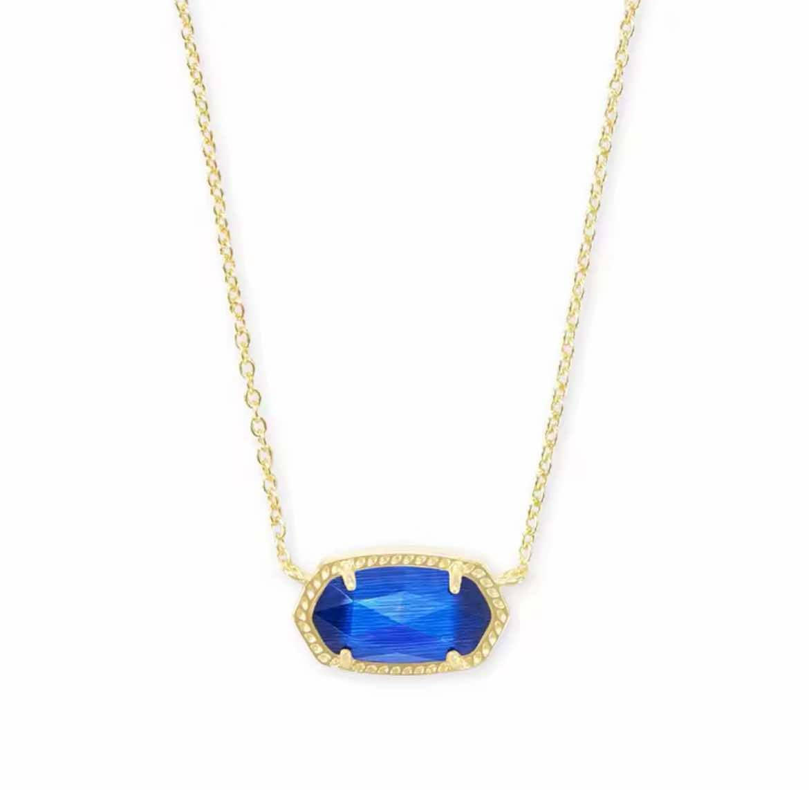 Colbalt Cats Eye Pendant Necklace