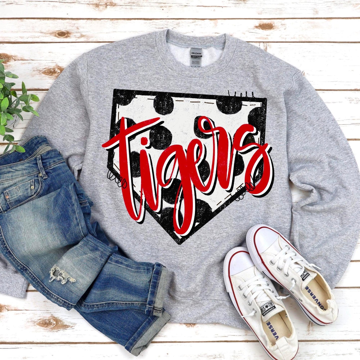 Tigers Baseball Spotted Home Plate Sweatshirt/Tshirt