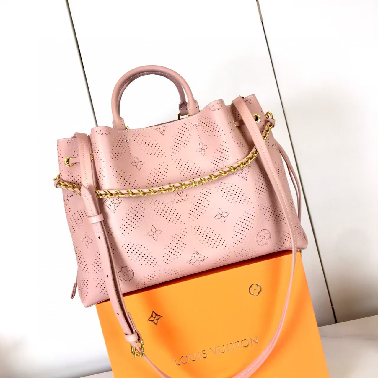 Pink L Inspired w/Chain Bag