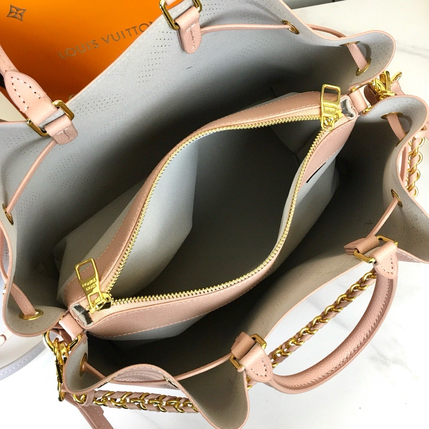 Pink L Inspired w/Chain Bag