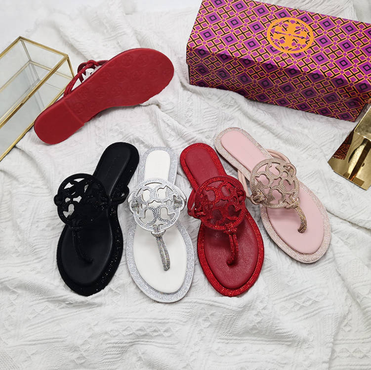 Women Rhinestone TB Sandals Dupes