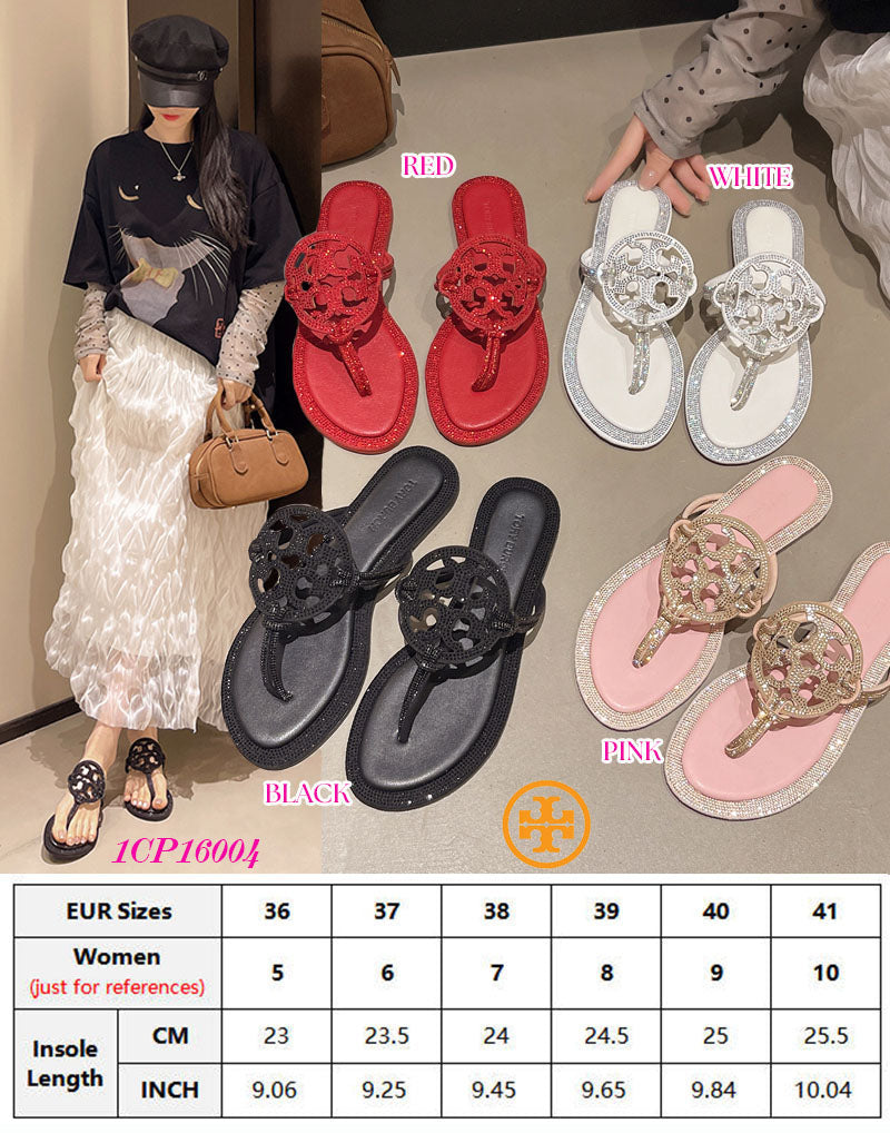 Women Rhinestone TB Sandals Dupes