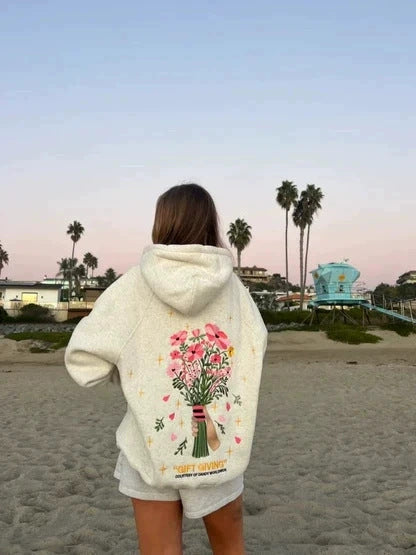 Dandy Worldwide Floral Embroidered Hoodie