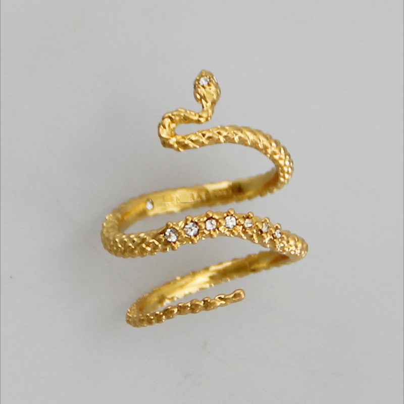K Gold Snake Ring