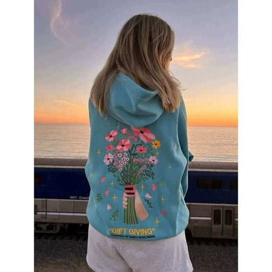Dandy Worldwide Floral Embroidered Hoodie