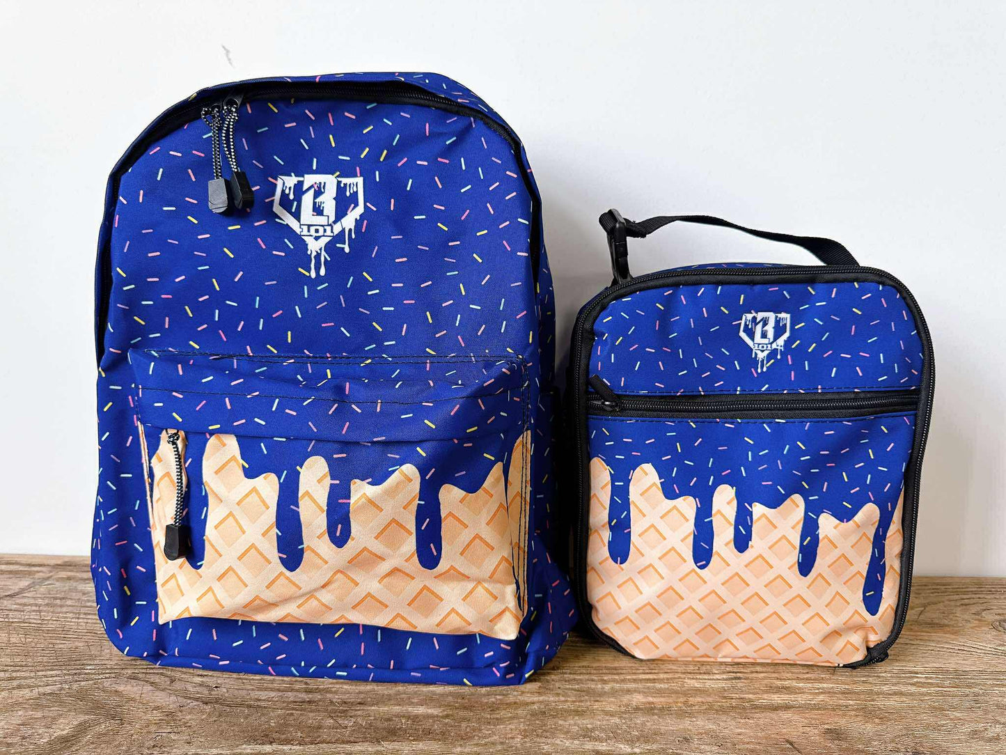 Baseball Drip Matching Backpack and Lunch Box Set
