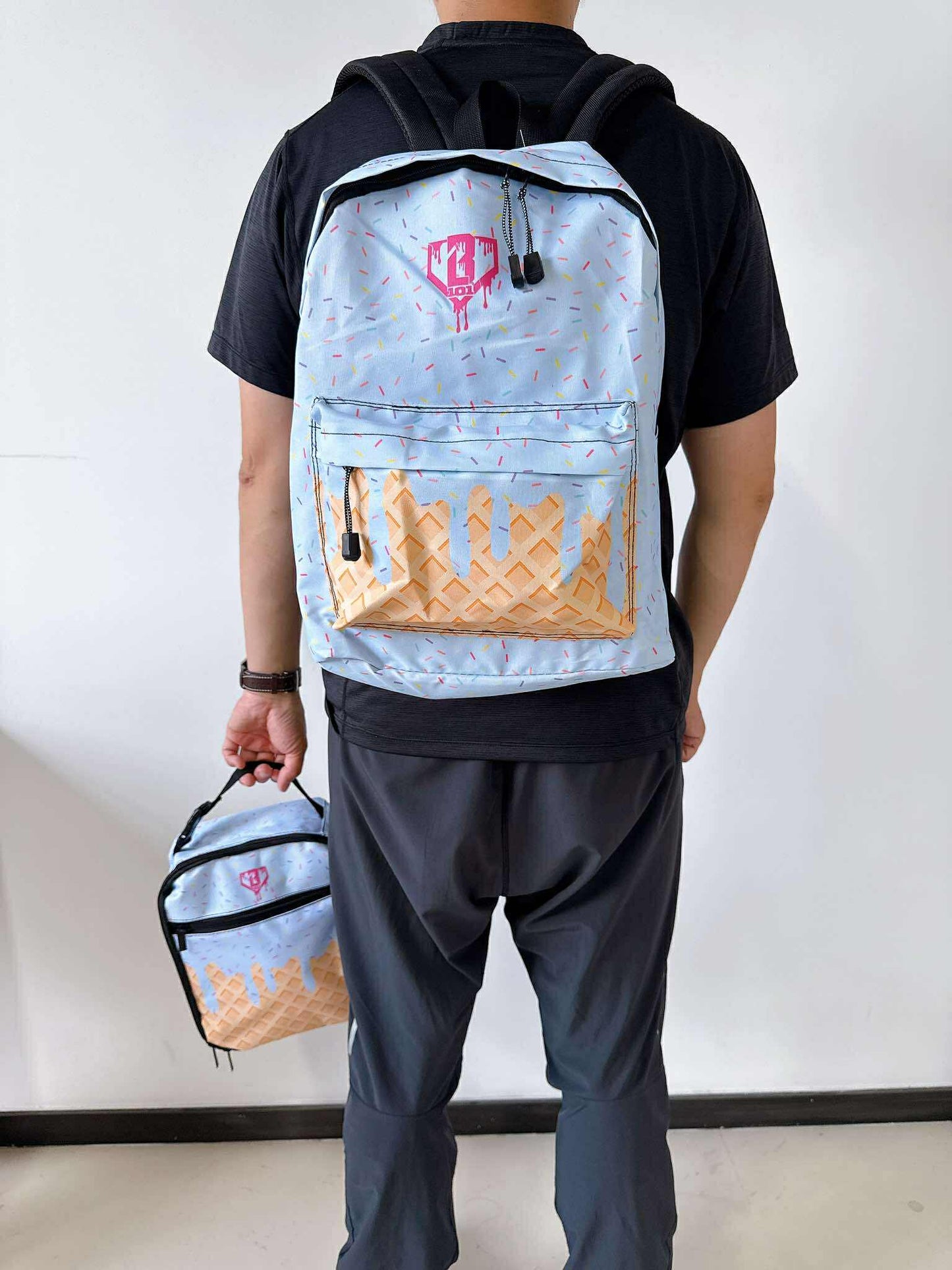 Baseball Drip Matching Backpack and Lunch Box Set