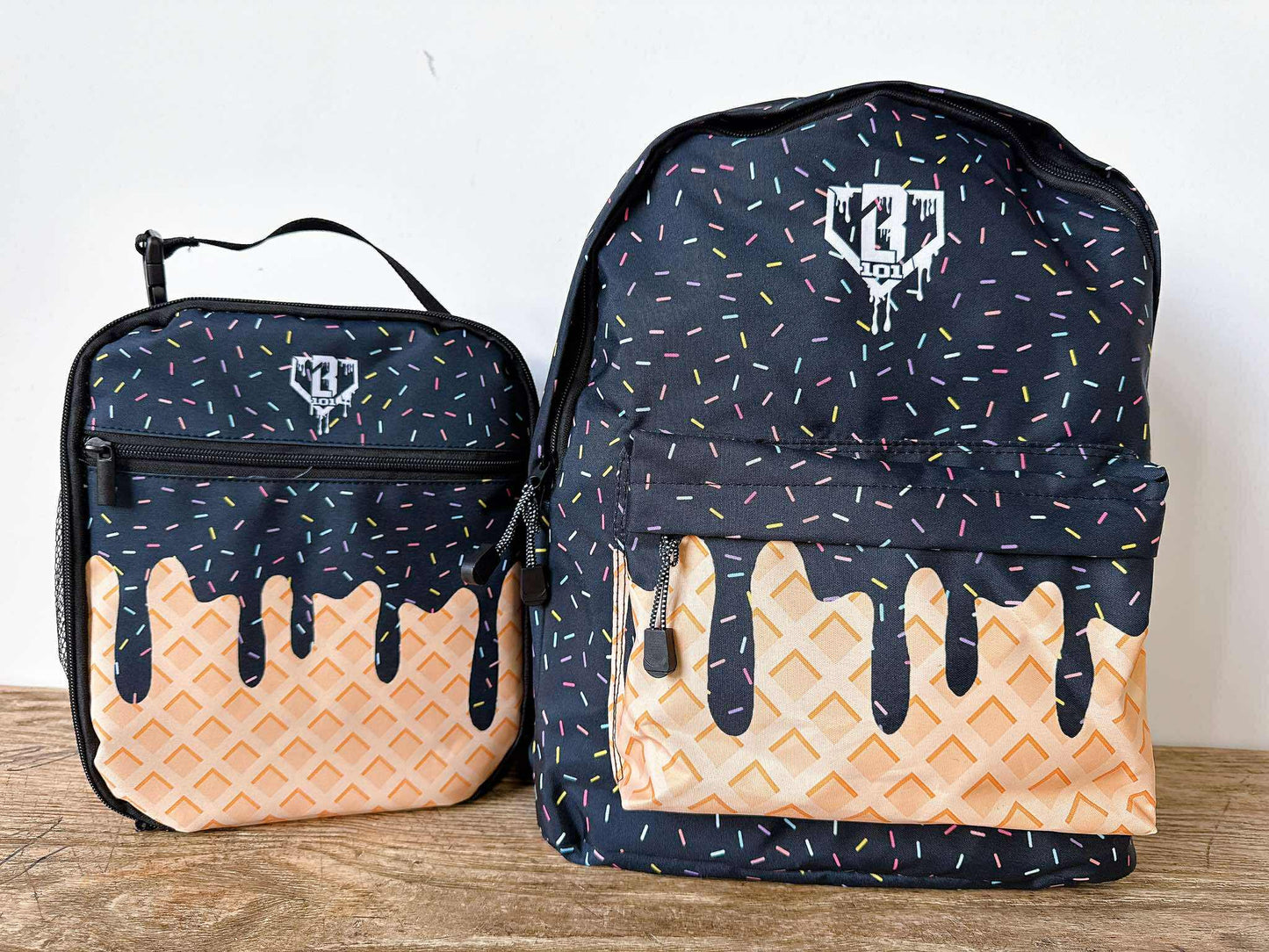 Baseball Drip Matching Backpack and Lunch Box Set