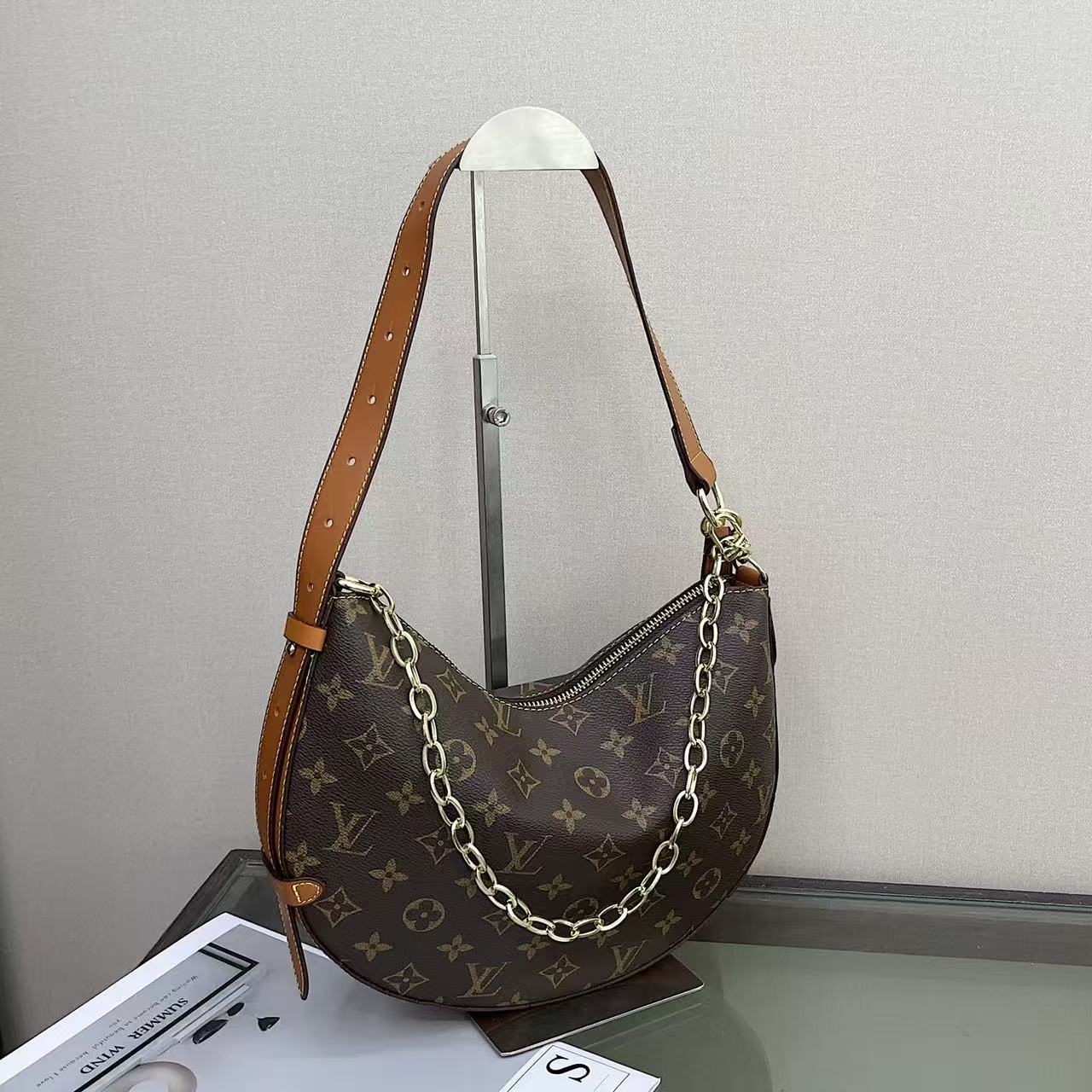 L Inspired Crescent Bag
