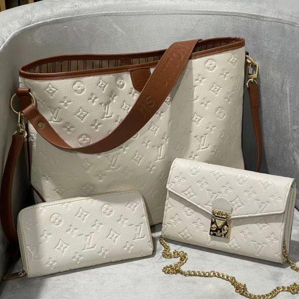 Lv Inspired Bag Set White