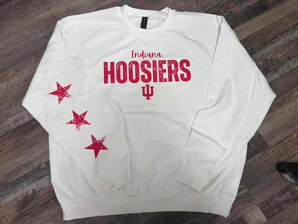 IU Hoosiers Distressed Crewneck Sweatshirt