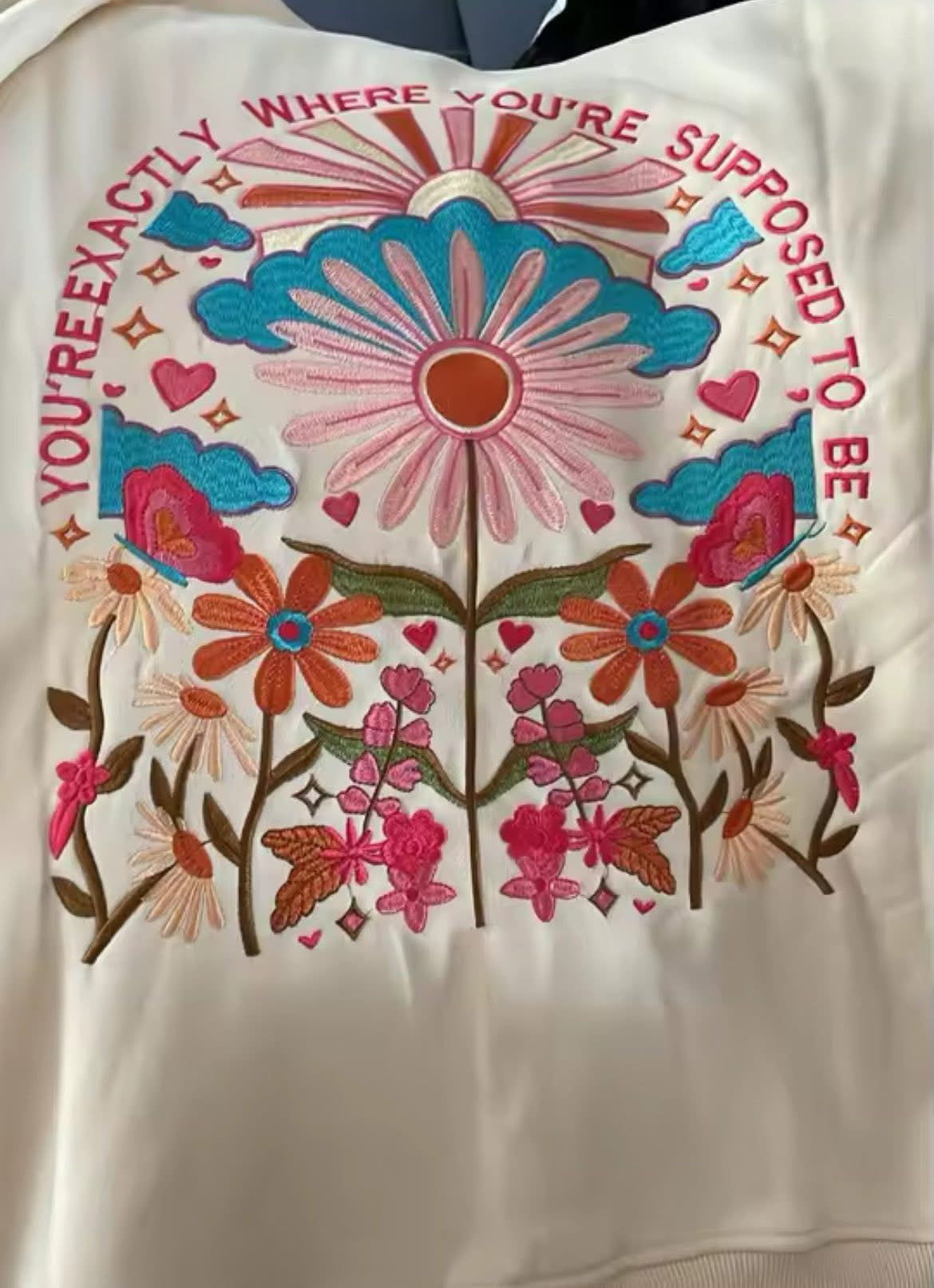 Dandy Worldwide Floral Embroidered Hoodie