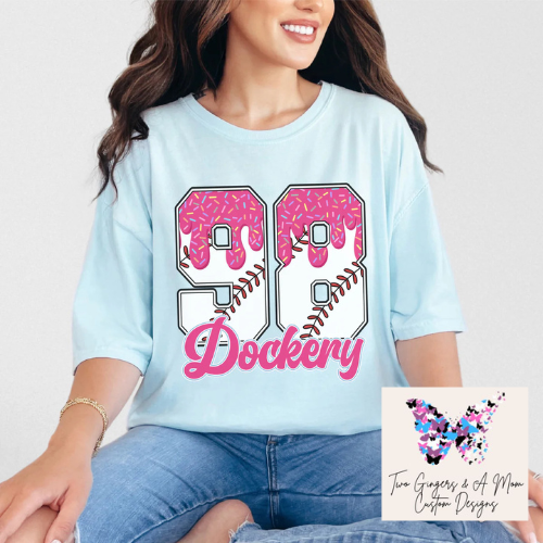 Custom Baseball/Softball Drip Number T-Shirt