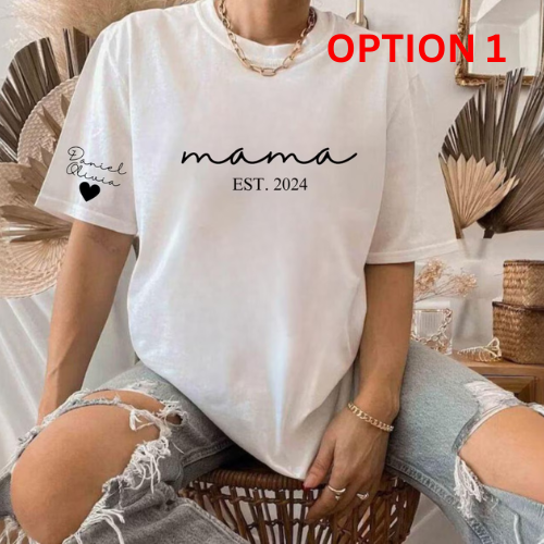Custom Mother's Day W/Name on Sleeve Tshirt