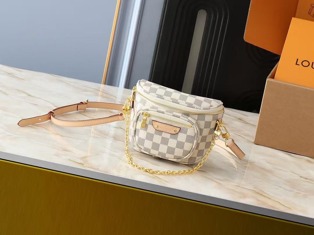 Lv White Small Crossbody