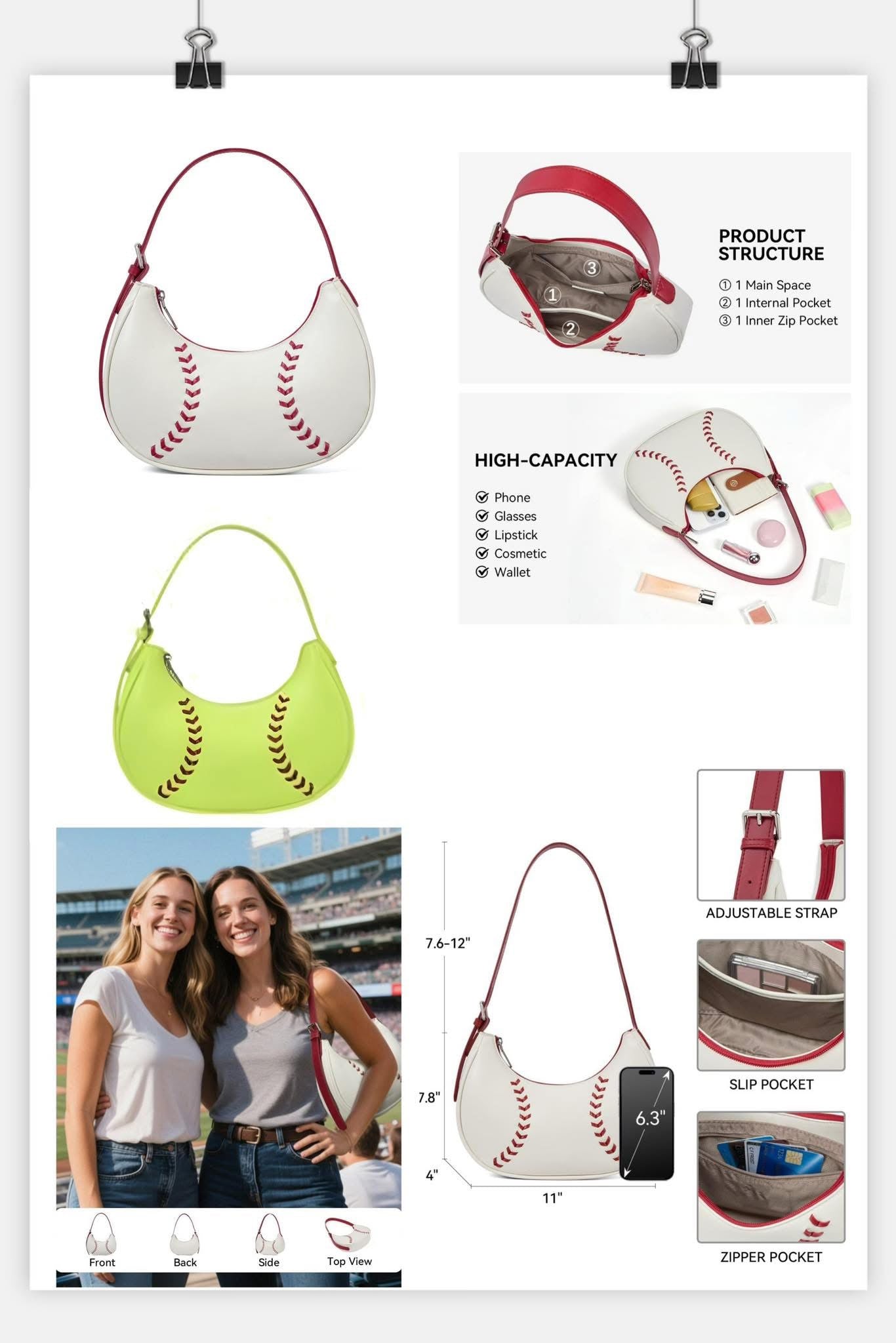 Baseball & Softball Shoulder Purse