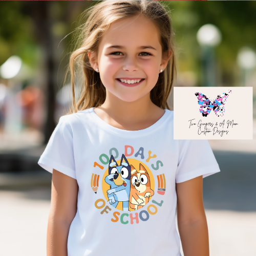 100 Days Of School Bluey T-shirt