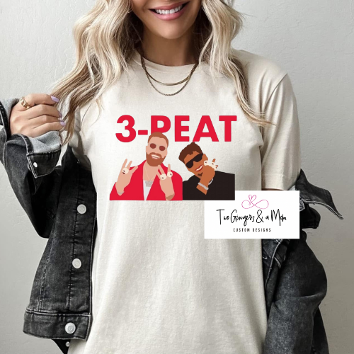 3 Peat Kelce Mahomes T-Shirt