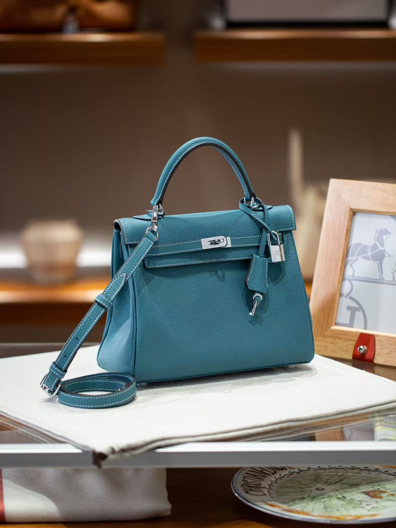 Turquoise or Brown Birk Bag
