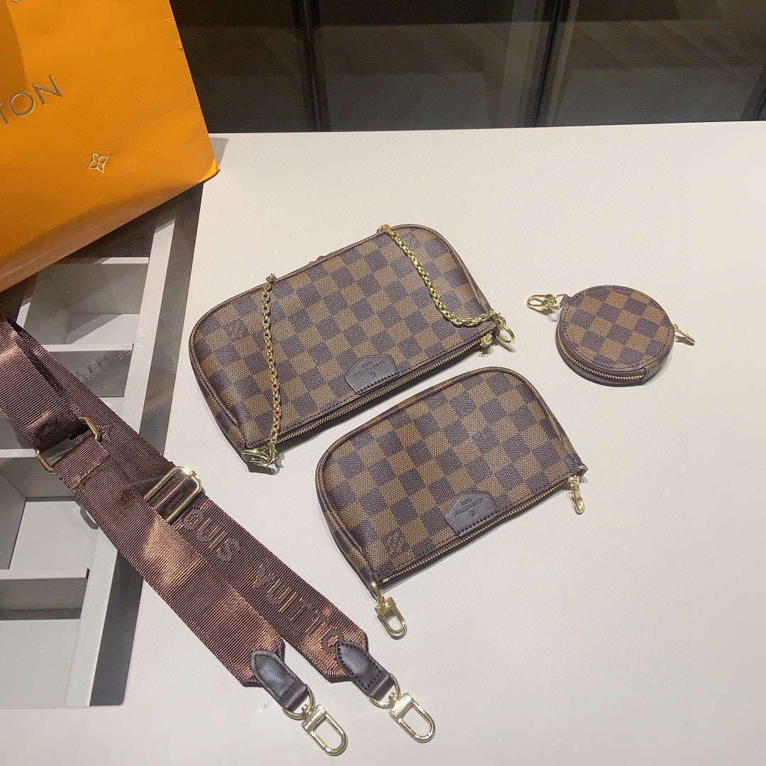 5 Piece Lv Neverfull Set Brown