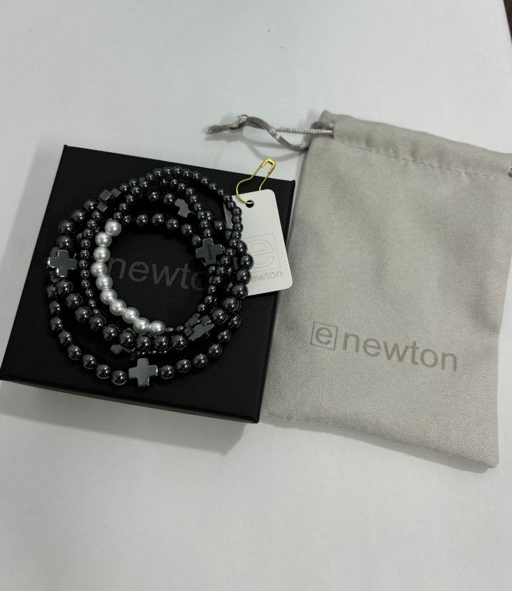 E Newton Beaded Cross Bracelet Stack