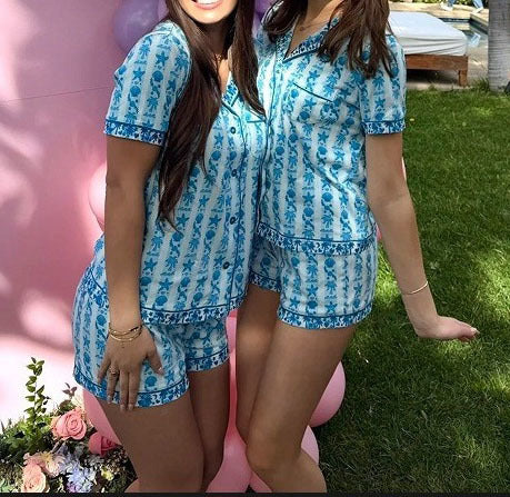 Pink Palm Puff Mom & Me Pajamas