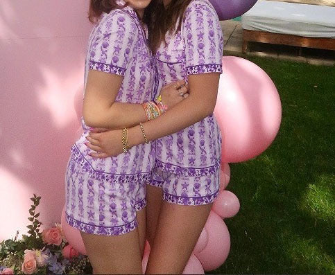 Pink Palm Puff Mom & Me Pajamas