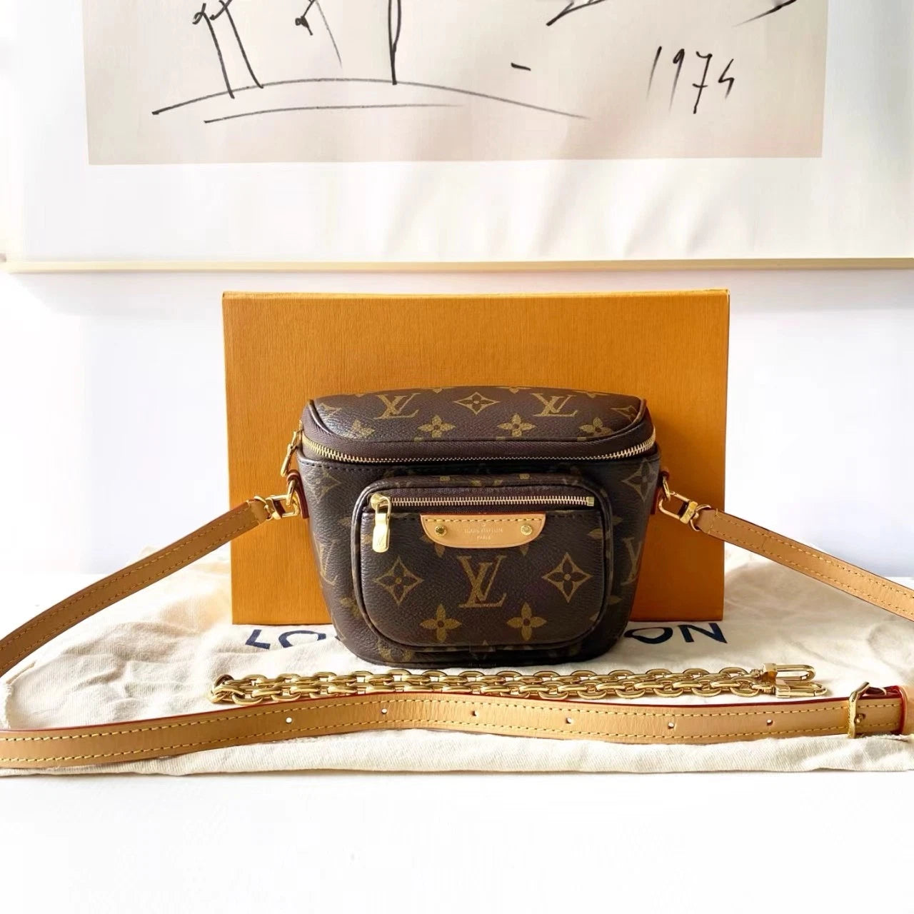 Lv Brown Mirror Quality Mini Bag