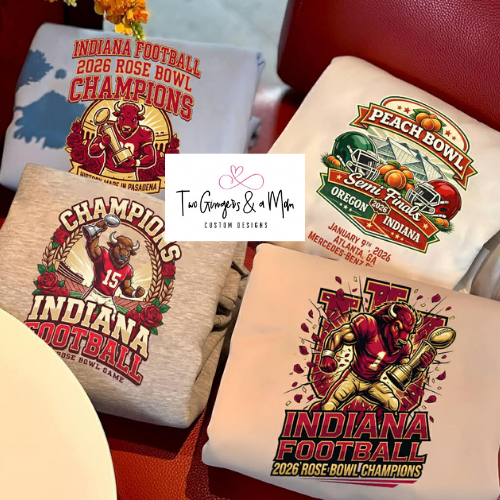 Hoosiers Rose Bowl Peach Bowl Champions 4 designs to choose from