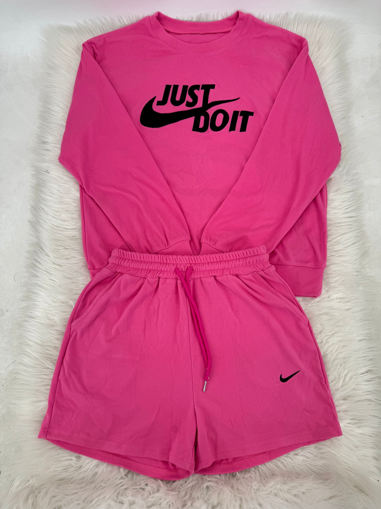 Womans Nike Crew Sweatshirt Shorts Set