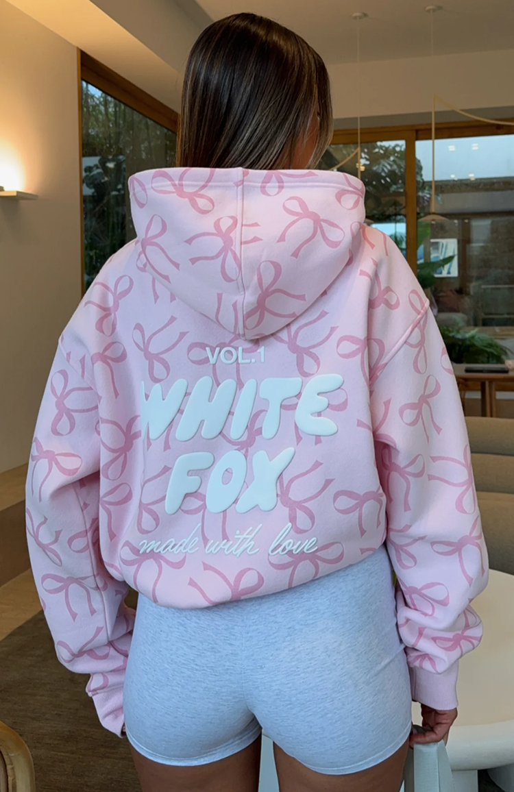 White Fox Cotton Hoodie