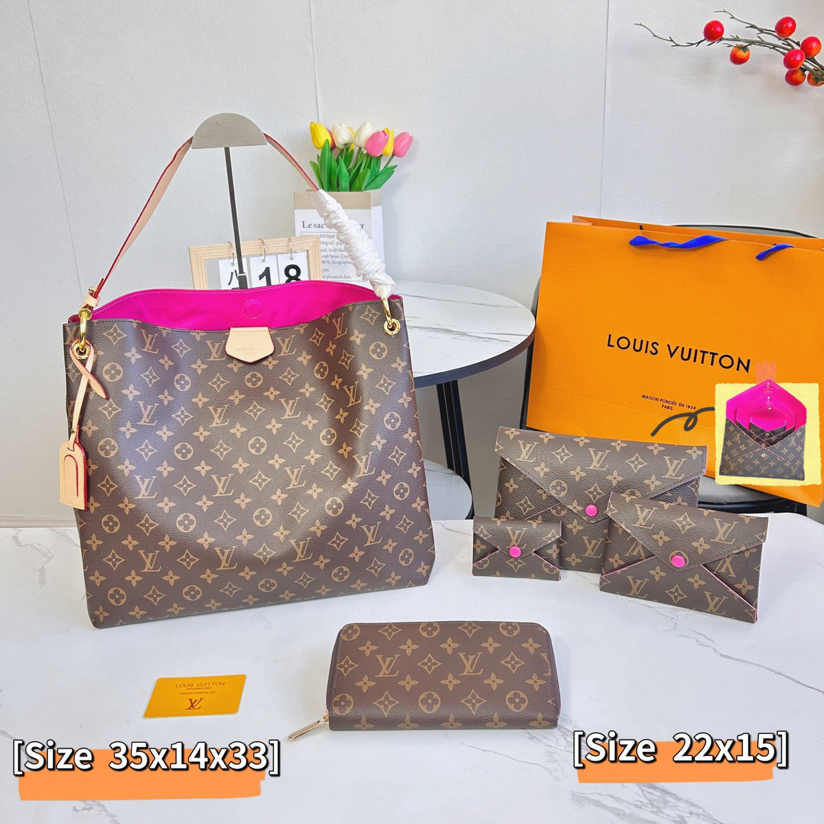 Lv 5 Piece Tote set