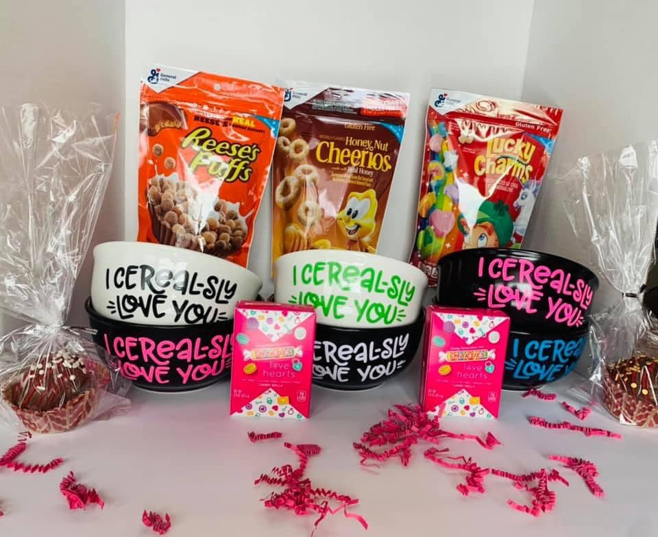 I Cereal-sly Love You Cereal Bowl Valentines Gift Set Personalized