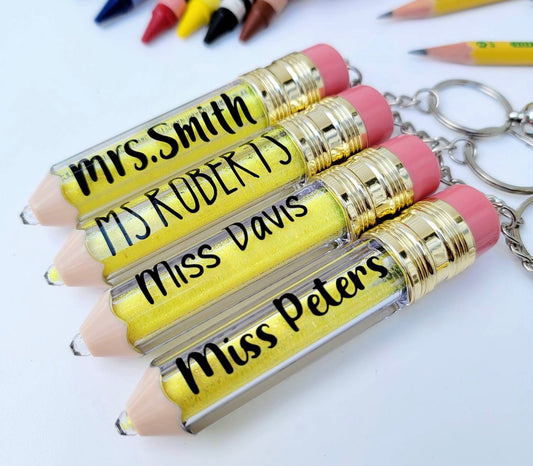 Personalized Pencil Teacher Keychain