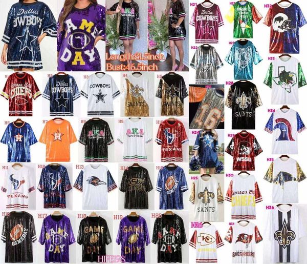 NFL Sequin Oversized Shirt All 32 Teams Available