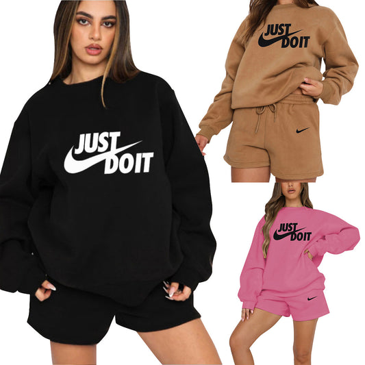 Womans Nike Crew Sweatshirt Shorts Set