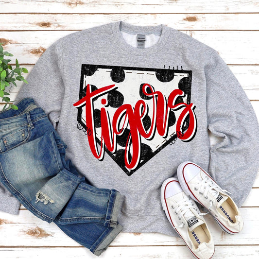 Tigers Baseball Spotted Home Plate Sweatshirt/Tshirt