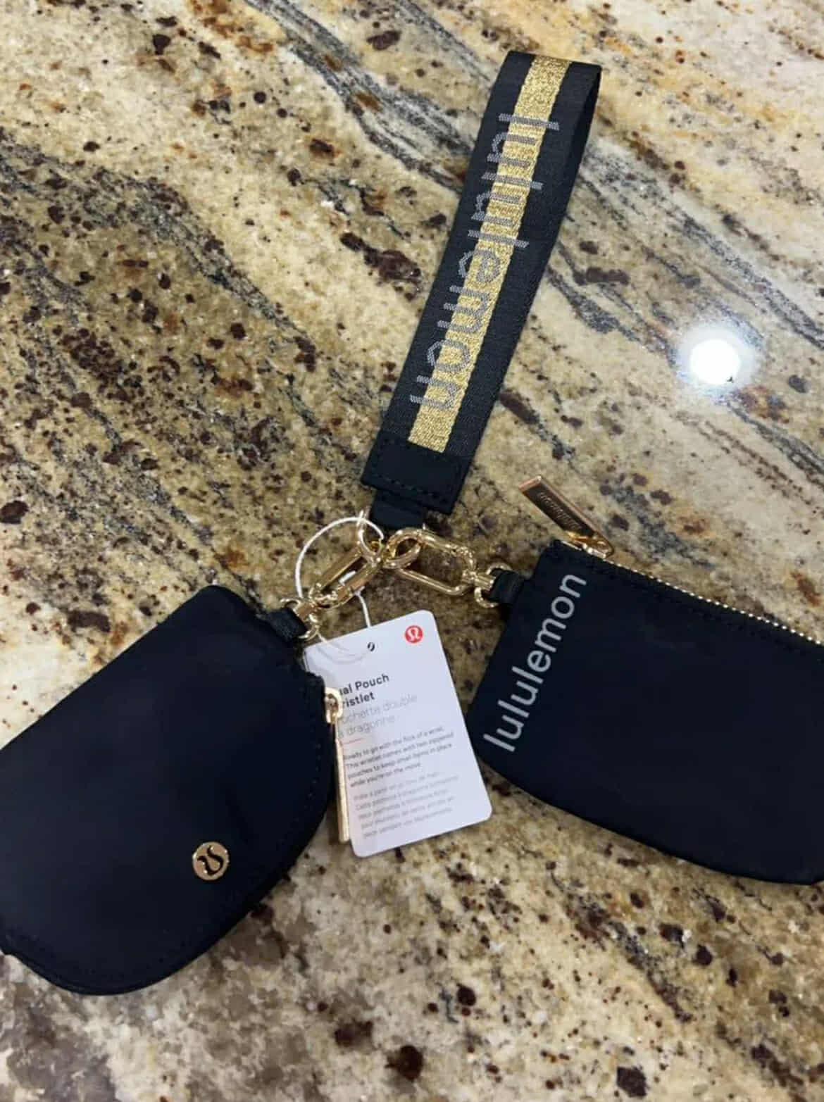 Lu** Key Chain Dual Pouch Wristlet