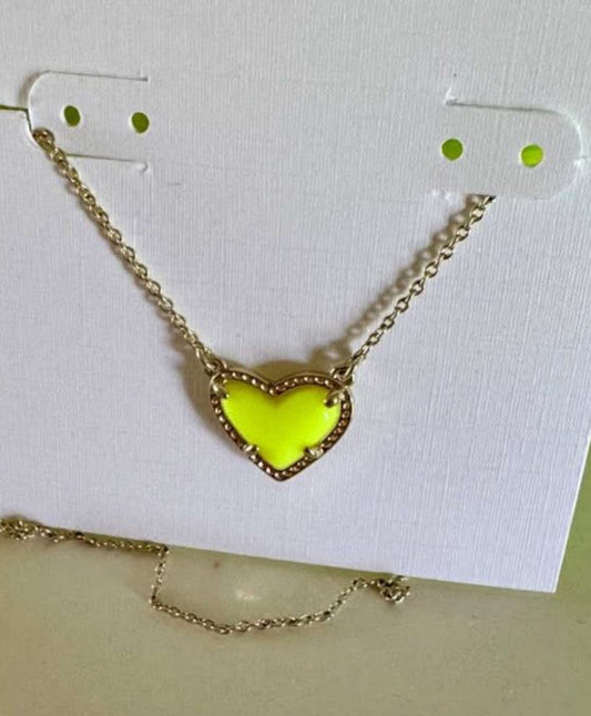 K Green Heart Necklace