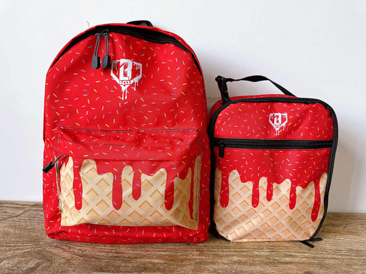Baseball Drip Matching Backpack and Lunch Box Set