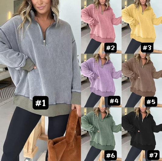 Womans 3 Quarter Zip Long Sleeve