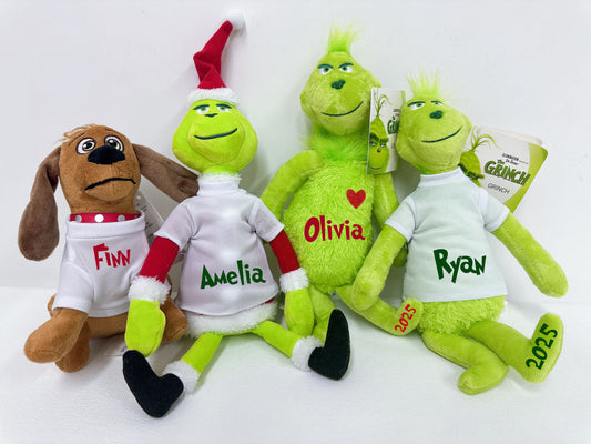 Personalize Name Christmas Grinch Plush
