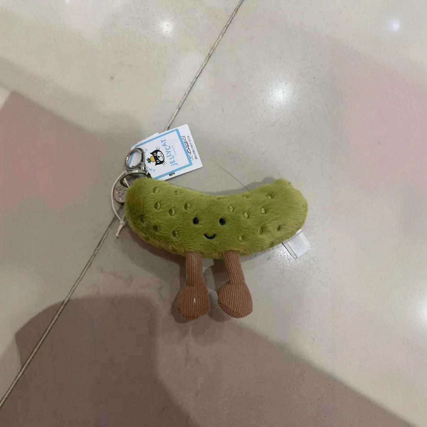 Pickle Inspired Jelly Cat Keychain