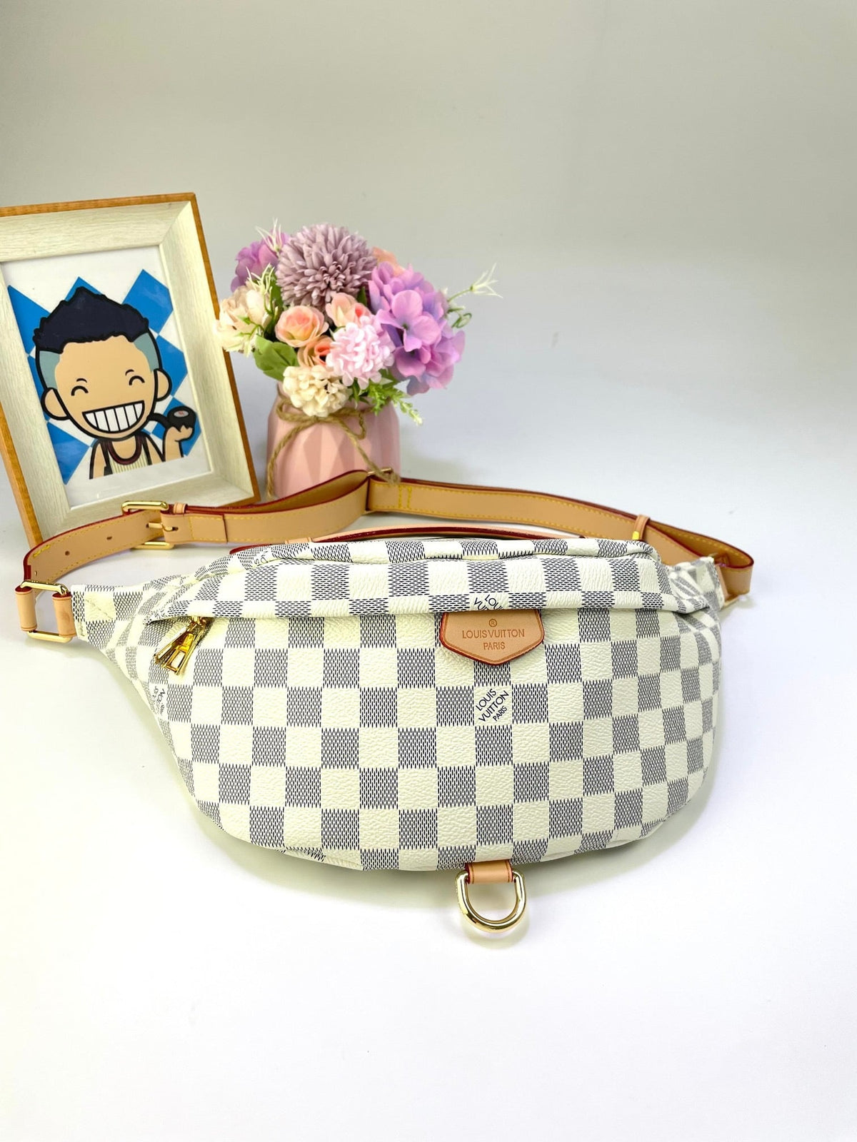 LV White Bum Bag Set Top Quality