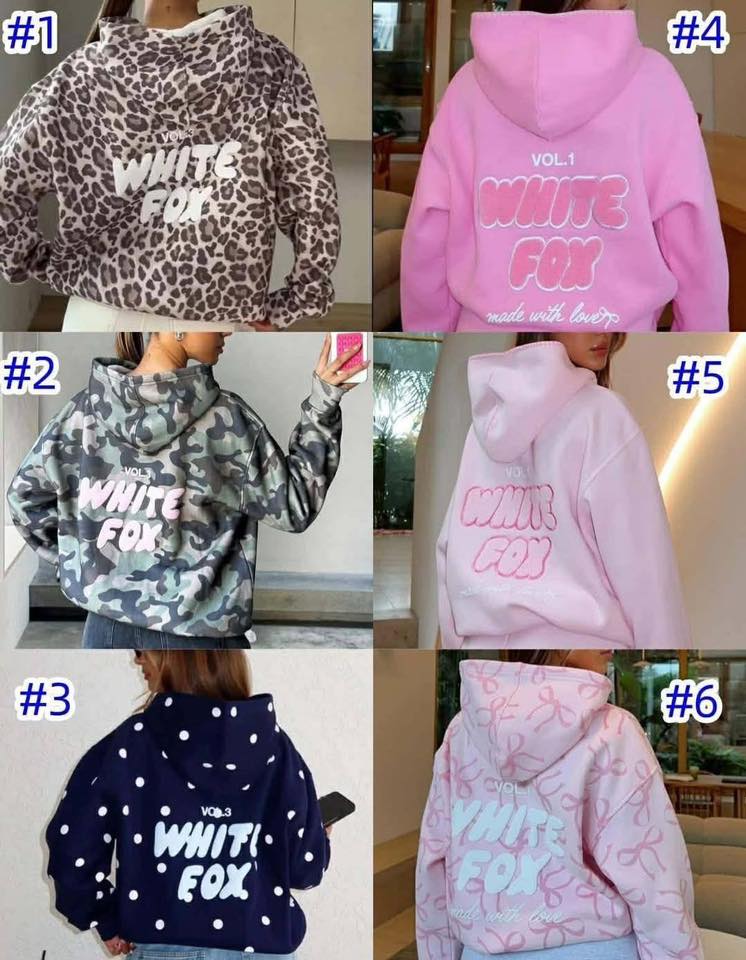 White Fox Cotton Hoodie