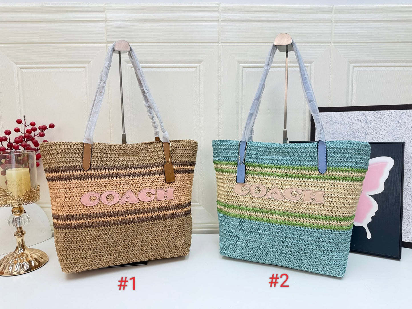 Coach Raffia Bag Mark Down