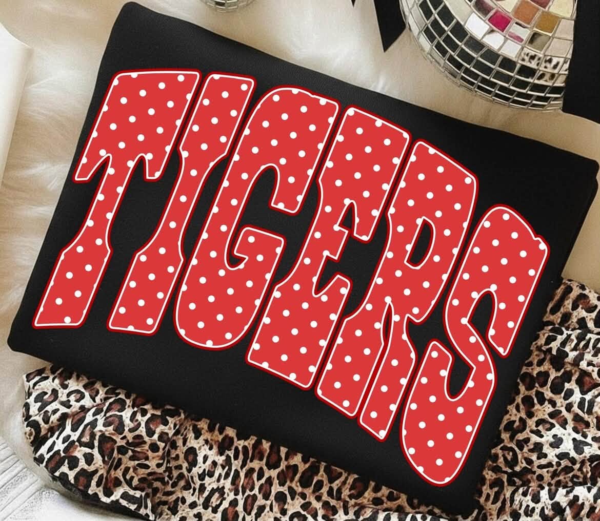 Tigers Polka Dot Comfort Colors Tshirt
