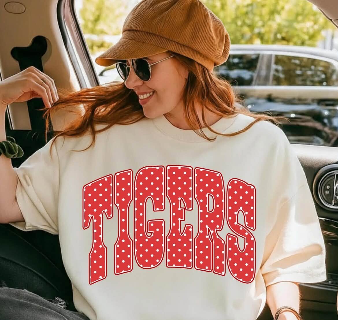 Tigers Polka Dot Comfort Colors Tshirt